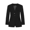 Estilo Europeu e Americano Comércio Exterior Roupas Femininas Nova Moda Macacão Curto Estilo Blazer de Botão Duplo