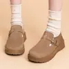 Sapatos Femininos de Primavera com Aumento de Altura, Sapatos Estilo Birkenstock com Salto Fechado, Sapatos Casuais Leves Slip-On com Solado Macio, Sapatos Versáteis que Aumentam a Altura