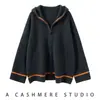 Suéter Grueso Abrigo Holgado Otoño e Invierno Simple Tejido Grueso Suéter de Cachemira Versátil para Mujer Blanco Talla Única Color Avena