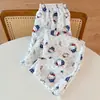 Novedad Primavera y Otoño 2026 Pantalones de Dormir de Algodón Nube para Mujer, Dibujos Animados Lindos, Cómodos y Sencillos, Se Pueden Usar Afuera como Pantalones Individuales