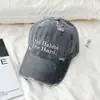 Gorra de Béisbol Desgastada Bordada Estilo Coreano con Bordado Original de Letras Multilinea, Gorra Visera Solar para Mujer, Versátil para Viajar al Trabajo