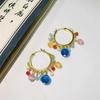 Pendientes Huaer y Junior Dilraba Elegantes Cuentas de Colores Hebilla para Oreja Lujo Ligero Gama Alta Pendientes de Verano