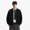 Moletom cardigã estilo americano com gola henley desconstruída para homens e mulheres, jaqueta curta e larga de peso pesado nova para primavera e outono, top moderno e de alta qualidade