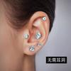 Arete de clip magnético para cartílago sin perforación para mujer, nuevo arete de clip de piedra absorbente de hierro a la moda para hombre, aretes neutros simples Super Flash