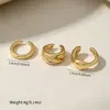 Anillo de tamaño asimétrico clásico simple de gran venta, de aleación lisa, con clip de oreja redondo doble, tipo C