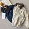 Abrigo de Manga Larga para Niños 2025 Primavera y Otoño Chaqueta de Solapa para Niños Chaqueta de Ropa de Trabajo para Niños Pequeños y Medianos Ropa para Niños