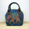 Bolso Nuevo de Lona Estilo Étnico para Mujeres de Mediana Edad Jacquard Bordado para el Trabajo Bolsito de Mano con Forma de Concha para Teléfono Móvil