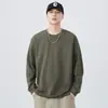 Camiseta de Manga Larga Bordada con Cuello Redondo Otoño 2025 para Hombre, Holgada, Estilo Japonés Retro, Más Fácil de Combinar, Base Casual para Pareja