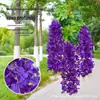 Cipó de Flor de Glicínia Artificial Violeta Flor de Seda Planta Decorativa Casamento Pendurado Cipó de Flor Falsa Decoração de Casamento