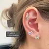 Novo Produto de Primavera Unha de Osso de Orelha com Laço Aço Titânio Unha de Orelha Rosa Zircônio Unha Cochlear Versátil para Mulheres