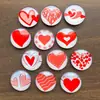 Aliexpress Amazon Fabricante En Stock Simple Variedad de Corazón Rojo Imán Magnético para Refrigerador Parche de Vidrio Dropshipping