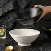 Tigela de Ramen Simples Moderna para Casa Tigela Chapéu Cônico Tigela Pessoal para Arroz Tigela Grande para Sopa de Loja de Macarrão Tigela Criativa de Cerâmica Trompete para Salada