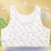 Ropa interior estampada para niñas en la primera etapa de desarrollo, Camiseta sin mangas con copa fija para estudiantes, Sujetador fino para niñas mayores
