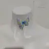 Corrente de Osso da Clavícula com Borboleta Iridescente Sonhadora em Gaze de Alta Qualidade de Camada Dupla Colar Invisível Fashionável com Borboleta Tridimensional Incrustada com Strass