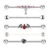 Aliexpress Europeu e Americano Mais Vendido Conjunto de 5 Peças de Unhas de Osso de Orelha de Haste Industrial Jiuhua Brincos Corrente de Cobra Piercing Europeu e Americano Orelhas