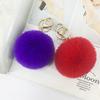 Llavero con colgante de bola de pelo de conejo Rex de imitación de 8 cm, venta al por mayor de fábrica, para bolso de piel de mujer, accesorios para coche