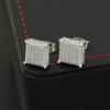 Brincos quadrados europeus e americanos micro cravejados com zircônia, totalmente cravejados de diamantes, brincos da moda, estilo hip hop masculino, estilo igual ao do Instagram, AliExpress, Amazon, transfronteiriço