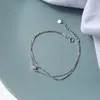 Pulseira de Múltiplas Camadas Feminina Simples Artística Pequena Fresca Estilo Frio Diamante Brilhante Camada Dupla Personalizada Pulseira de Namorada Acessórios de Moda para Namorada