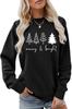 Amazon Transfronteiriço Europeu e Americano Feminino Blusa Merry Bright Estampa Árvore de Natal Outono e Inverno Casual Suéter Camisa