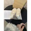 Primer Encuentro Zapatos de Invierno para Mujer al Aire Libre Esponjosos Estilo Nuevo 2026 Mocasines Forrados de Lana con Tira Única Mary Janes