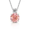 Collar con Colgante de Diamante de Alto Carbono Corte Rosa Milenario de Color Transfronterizo Europeo y Americano para Mujer Venta en Vivo Colgante Corte Flor de Hielo de Ocho Caras para Mujer