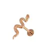 En stock Uña Labio Serpiente Pequeña Uña Hueso Blando Dientes Internos Uña Labio Espejo Cruzado Pendiente Personalizado Serpiente Joyería para Perforación