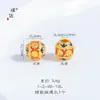 Pulsera de Doble Círculo con Perlas Doradas y Esmalte Dorado de Seis Caracteres, Mismo Estilo que la Joyería Puzuo Gold, Pulsera de Dos Generaciones de Alegría Estilo Chino Nuevo para Mujer