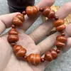 Popular Pulseira de Abóbora com Pedras Preciosas e Sândalo Verde, Sândalo Dourado, Pau-Rosa Preto, Pulseira Colecionável, Contas de Oração Budistas Atacado