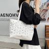 Bolsa Tote Fofa com Laço Estilo Coreano para Mulheres 2025 Nova Grande Capacidade Tendência Moda Cor Contrastante Bolsa de Ombro