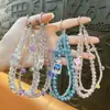 Cadena de Teléfono Móvil de Cristal de Lujo Ligero y Gama Alta, Llavero de Muñeca Corto con Doble Cadena de Cuentas con Forma de Botella de Perfume a la Moda