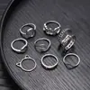 Anillo Minimalista de Plata de Ley S925 con Diamante Negro Cuadrado de Dongdaemun, Corea, Apilable, Moda de Gama Alta, Anillo de Espiral