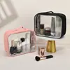 Bolsa Cosmética Transparente de PVC, Neceser de Gran Capacidad, Bolsa de Almacenamiento para Fitness y Natación, Bolsa Cuadrada Pequeña para Viajes de Negocios, Impermeable