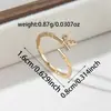 Nuevo anillo abierto estilo chino de nudo de bambú con mariposa y diseño de hoja de bambú con circonita, anillo ajustable, accesorio minimalista y elegante