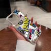 Capa de Celular Monstro Excêntrico Ipanic Estilo Graffiti Americano para iPhone 16, Estilo de Rua Hip-Hop, Capa Dura à Prova de Choque para Apple 17