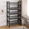 Estante de Almacenamiento de Cocina al por Mayor, Estante de Almacenamiento con Ruedas, Extra Grueso, De Pie, Reforzado, Multicapa, Soporte para Horno de Microondas, Engrosado