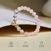 Pulsera de Plata de Ley S925 con Forma de Rombo, Cristales Blancos y Rosas, para Mujer, Nuevo Estilo Chino, Dulce, Exquisita y de Alta Gama, Adecuada como Regalo