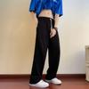 Calça Moletom Waffle Americana Masculina Verão Fina Tendência Caimento Solta Perna Larga Casual K