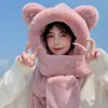 Gorro de Lana Tejido Cálido para Otoño e Invierno para Mujer, Gorro con Protección para los Oídos para Mamá Ciclista, Gorro Integrado con Bufanda, A Prueba de Frío
