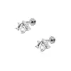 Brincos Europeus e Americanos de Aço Titânio para Lóbulo Auricular Studs de Aço Inoxidável para Cartilagem Brincos de Piercing com Zircônia Embutida Joias de Piercing para Orelha com Rosca Externa Stud para Lábio