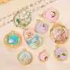 Colgante de Pintura al Óleo Jardín de Monet Estilo Chino Nuevo Colgante de Collar de Esmalte y Perla Flor Pájaro Accesorios de Joyería DIY