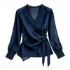 Camisa Elegante de Lujo Ligero para Mujer, Estilo Nuevo de Moda para Primavera y Otoño, Blusa de Manga Larga Versátil con Diseño Único
