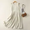 Vestido Colete Roxo Sem Mangas Feminino Verão Francês Leve Maduro Nicho Único Longo