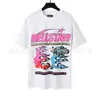 Rua Principal Hip Hop Grafite Rua Transfronteiriça Comércio Exterior Casual Americano Desenho Animado Estampa de Letras Camiseta de Manga Curta Moda Masculina e Feminina