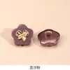 Botón metálico de tacón alto estilo Chanel con decoración de lazo en forma de flor de ciruelo, accesorio de moda para DIY de camisas y cárdigans
