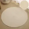 Alfombra Redonda Tejida Escandinava de Hilo de Algodón Felpudo para Piso Sala de Estar Sofá Mesa de Café Engrosada Hecha a Mano Dormitorio Mesita de Noche Felpudo Sencillo