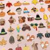 Venta caliente de dibujos animados lindo animal de Acción de Gracias pulsera collar colgante DIY aleación gota de aceite joyería accesorios colgante