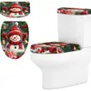 Decoración Navideña para Baño Set de 2 Piezas para Baño Transfronterizo: Cortina de Ducha, Alfombrilla de Baño, Funda para Inodoro, Juego de Baño a Prueba de Polvo