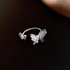 Anillo de apertura circular de perla hueca francesa, estilo retro, anillo de dedo con diseño de nicho, joyería al por mayor