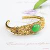 Pulseira de Calcedônia Verde Natural Aiyu Ágata Bracelete Aberto Estilo Étnico Atacado Dropshipping S4120608L