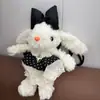 Llavero de Peluche de Conejo Lindo Moderno Minimalista de Dibujos Animados con Orejas Caídas Colgante para Bolsa de Regalo de Cumpleaños Tela de Algodón